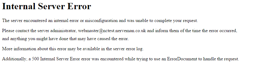 خطای 500 Internal Server Error