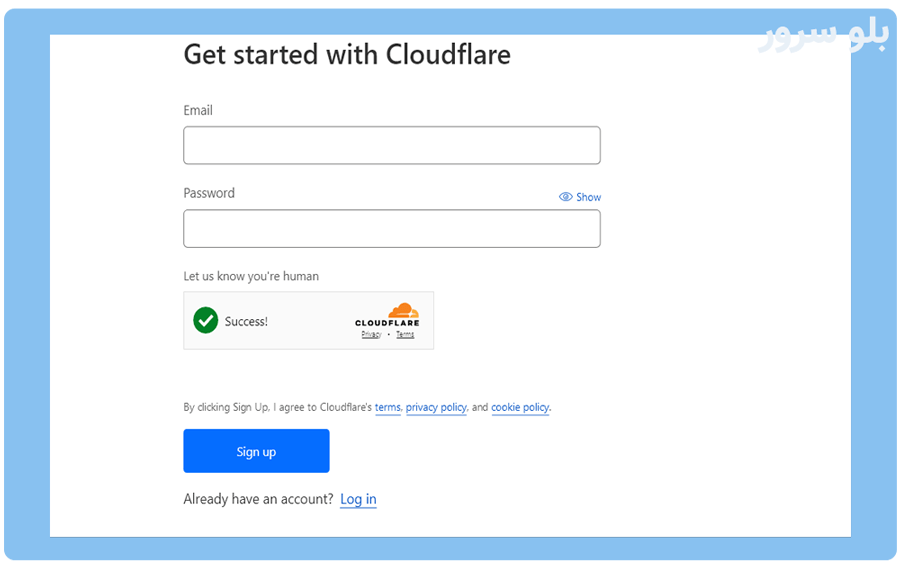 نحوه ایجاد حساب در Cloudflare 